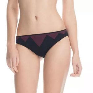 Marysia Medium Black/Maroon Kapalua Bikini Bottom